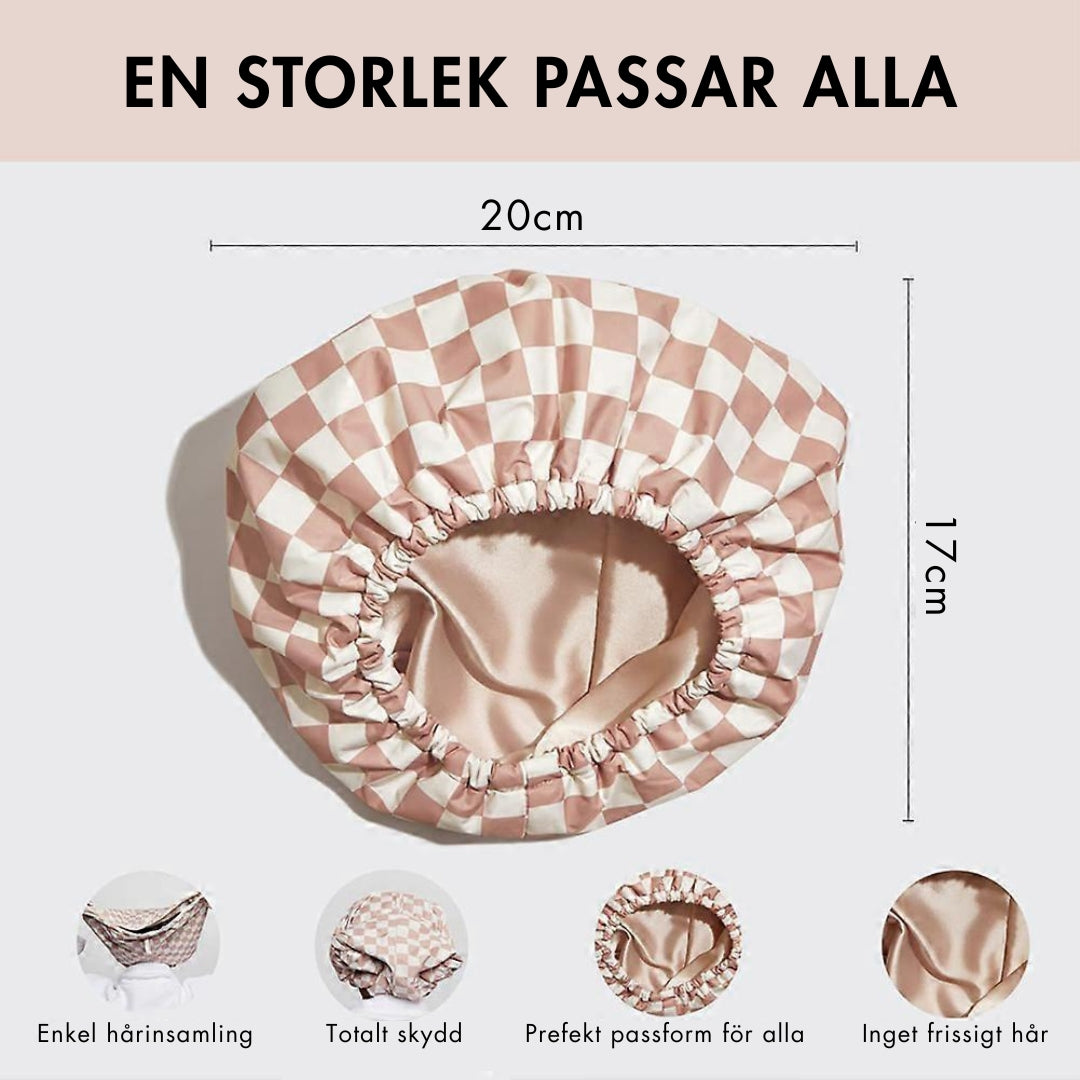 Satinklädd Duschmössa │ Justerbar Förslutning