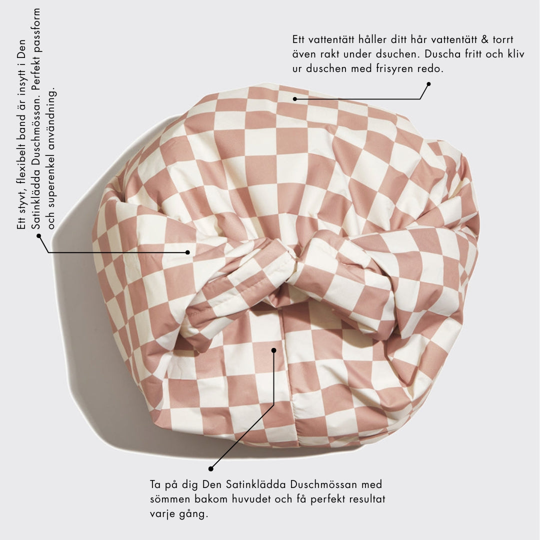 Satinklädd Duschmössa │ Justerbar Förslutning