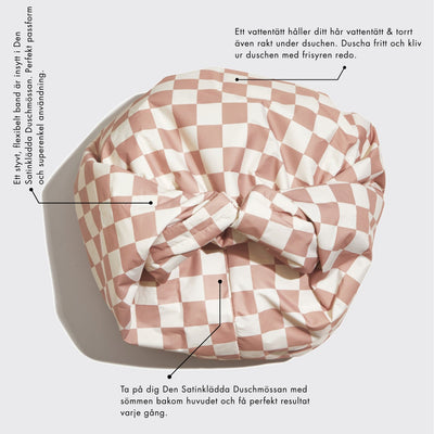 Satinklädd Duschmössa │ Justerbar Förslutning